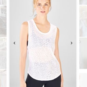 Fabletics Janis Burnout Tank Top white NWT 1X